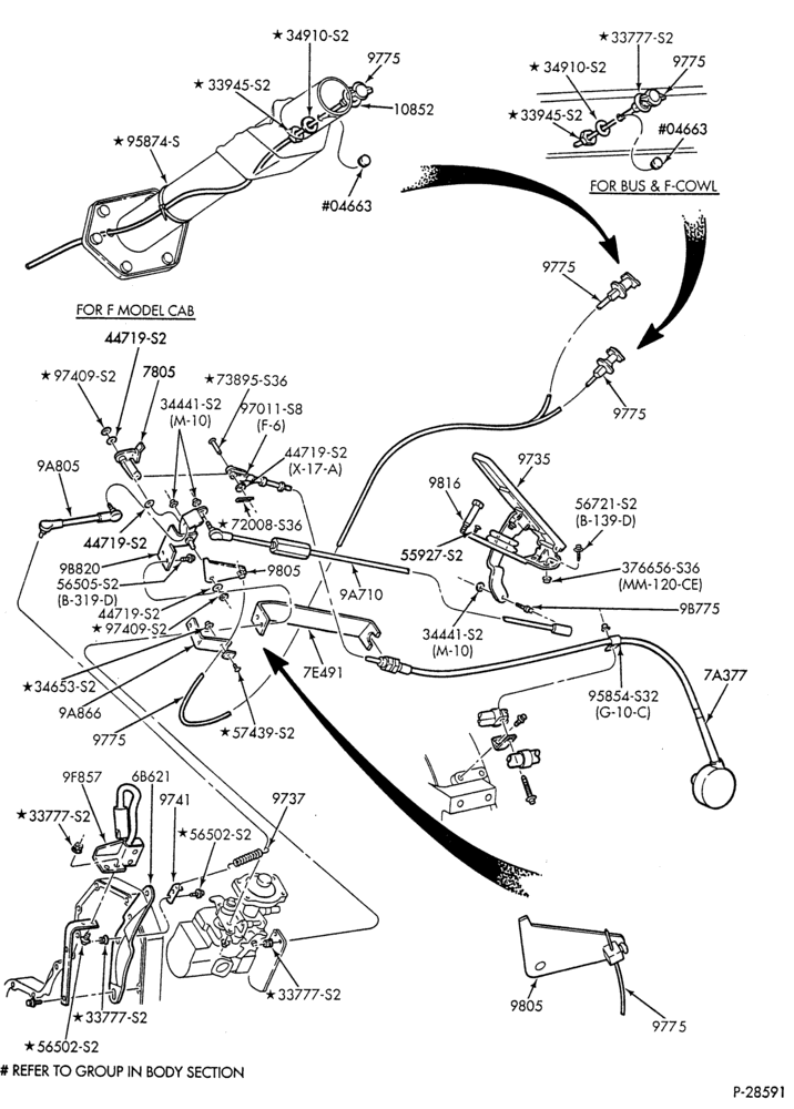 Схема 6 CYL. FD-1060 DIESEL-Accelerator linkage - w/rotary injector pump - Page A