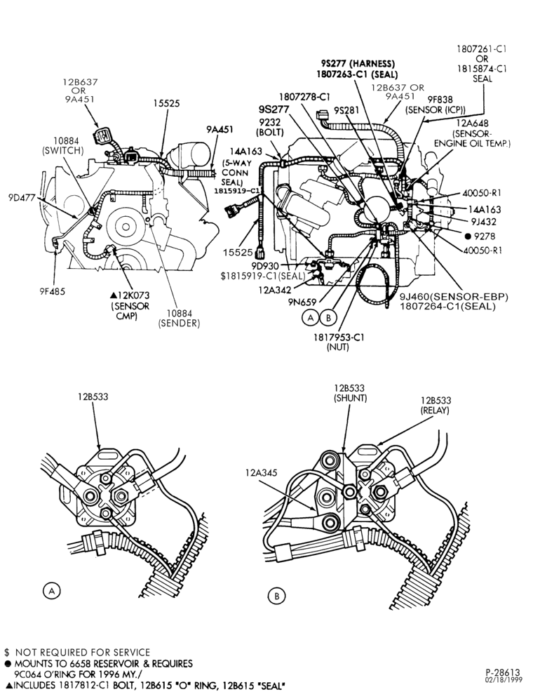 Схема DISTRIBUTOR AND IGNITION SYSTEM-Wiring system - engine - F250/350, F(Super Duty) - 8 cyl. 7.3L