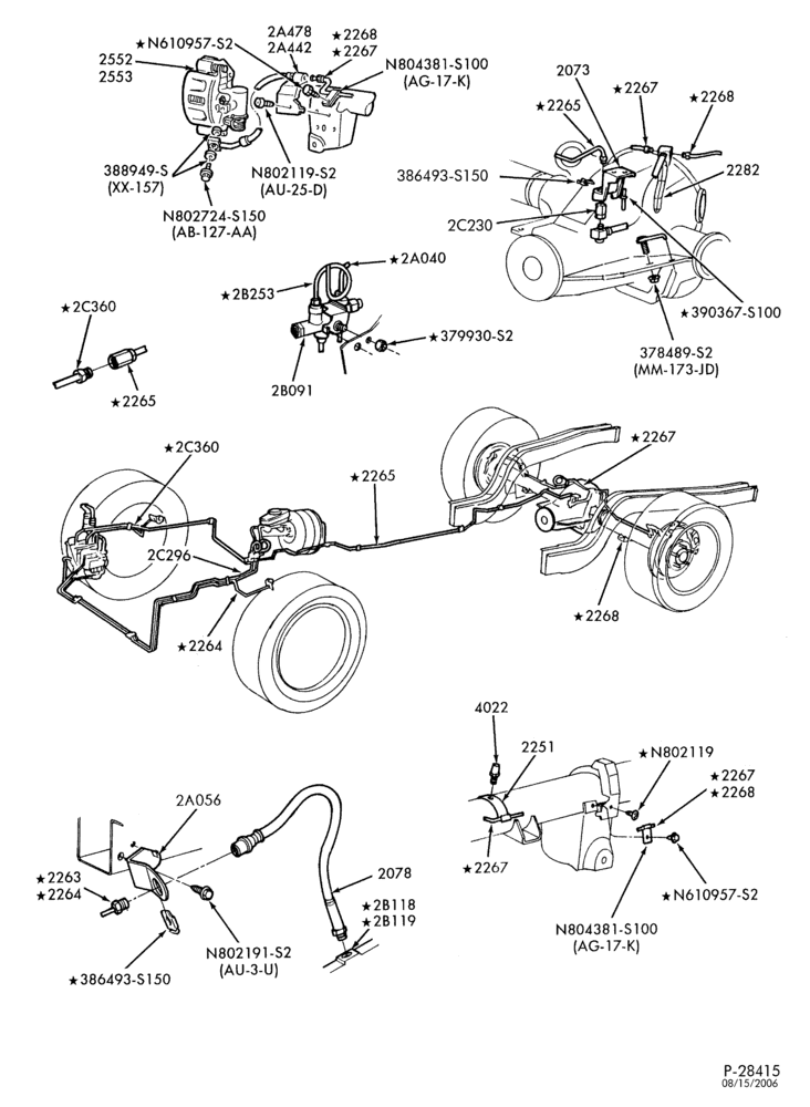 Схема BRAKES-Disc brake system - w/anti-lock brakes - 8 cyl. 5.0L