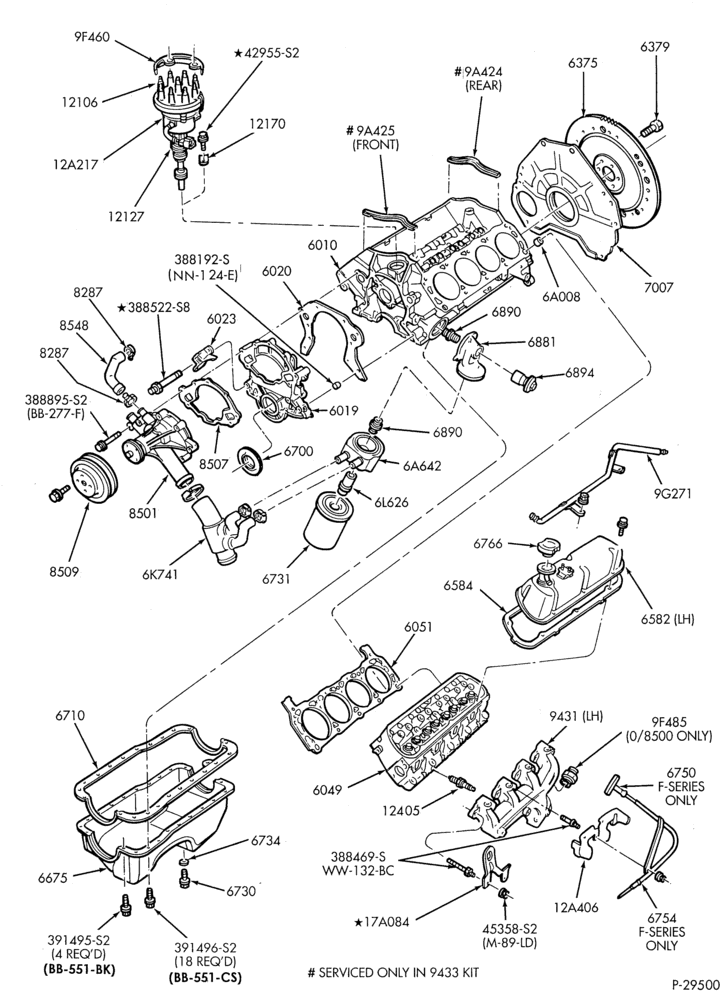 Схема 8 CYL. 5.8L-Engine - complete - Page B-U150