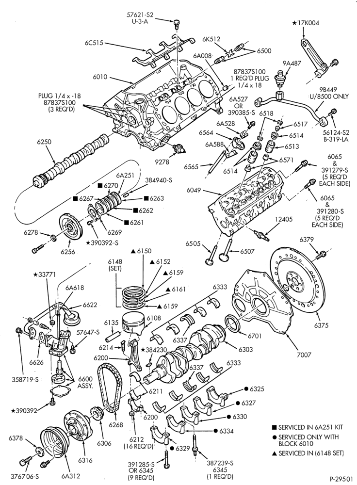 Схема 8 CYL. 5.8L-Engine - complete - Page C-U150