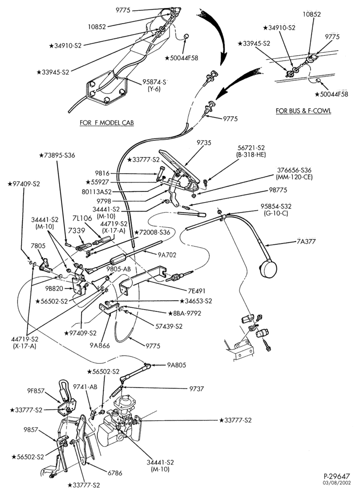 Схема 6 CYL. FD-1060 DIESEL-Accelerator linkage - w/rotary injector pump - Page B