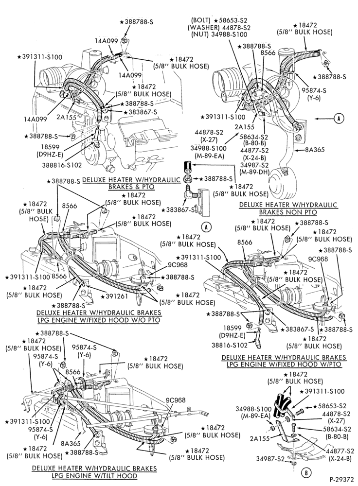 Схема HEATERS-Heater hose installation - 8 cyl. 7.0L LPG - Page A-F-FT700/900