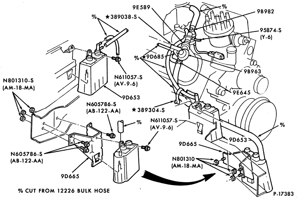 Схема 8 CYL. 5.0L (302 C.I.D.)-GAS ()-F100/250, U150-altitude
