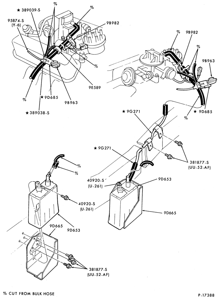 Схема 8 CYL. 5.0L (302 C.I.D.)-GAS ()-E100/250-exc. Calif.