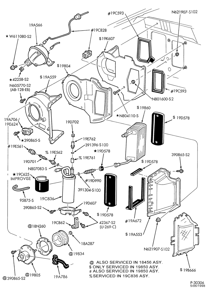 Схема AIR CONDITIONING-Evaporator parts - integral - engine compartment-R