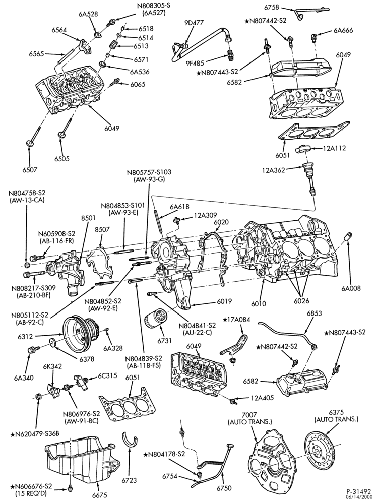 Схема 6 CYL. 4.2L-Engine - complete - Page A-F150/250-Under 8500# GVW