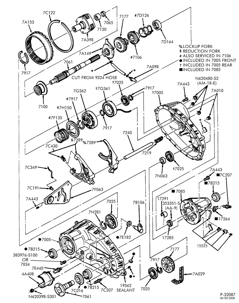 Схема Раздаточная коробка (4WD)-Warner 4406 - manual shift - 4x4-F150/250-Under 8500# GVW