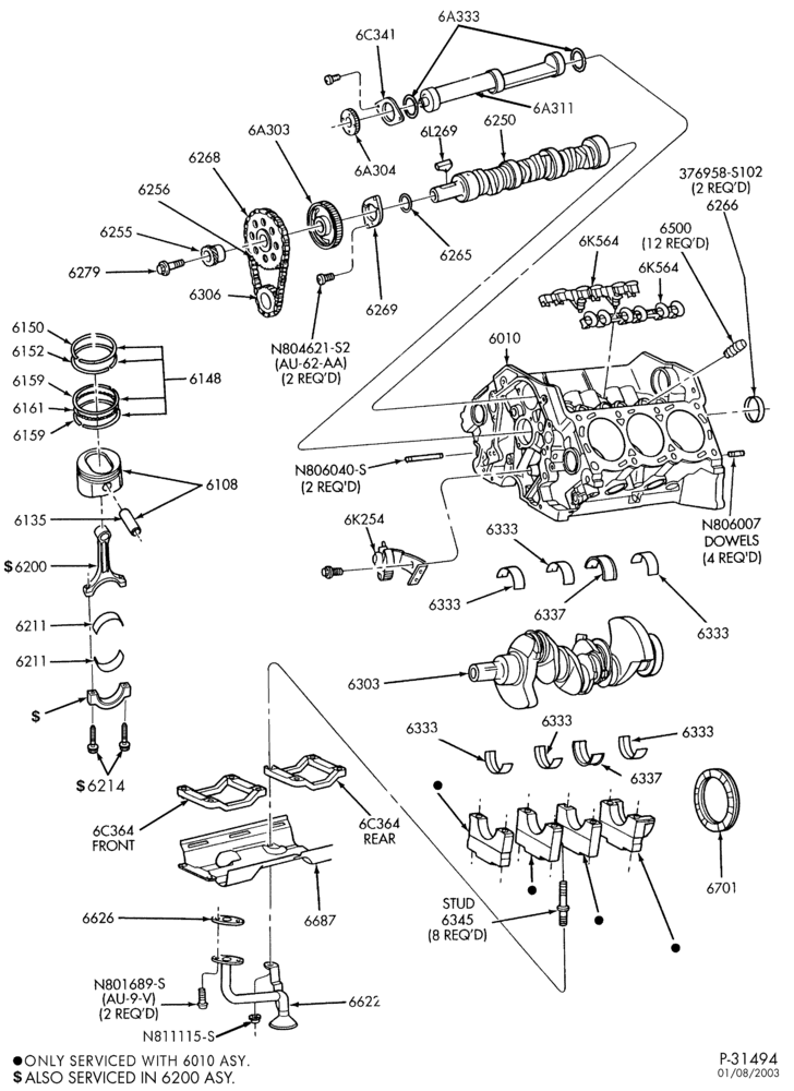 Схема 6 CYL. 4.2L-Engine - complete - Page B-E150/250