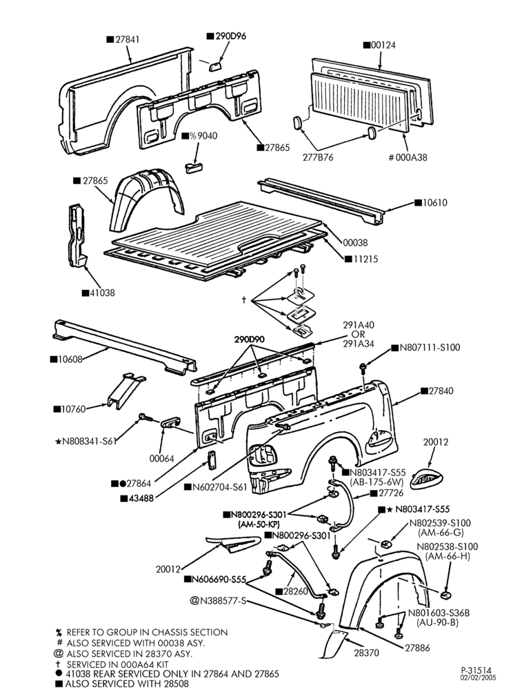 Схема SHEET METAL-Pickup box parts - Flareside-F150/250-Under 8500# GVW