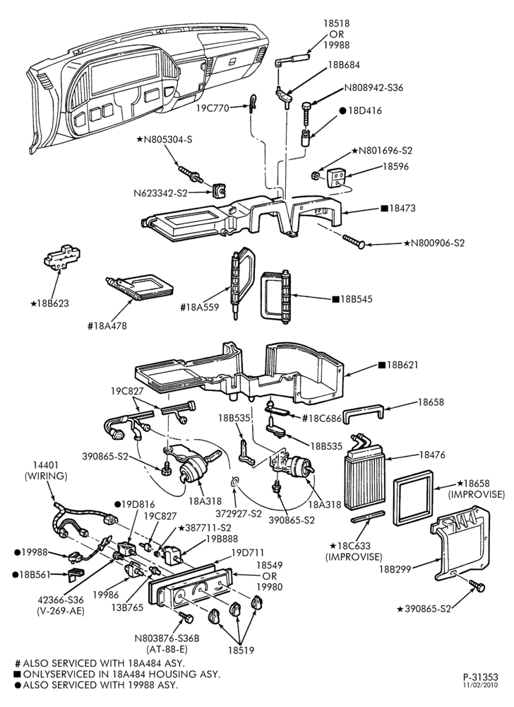 Схема HEATERS-Heater parts - passenger compartment - Page B-U150