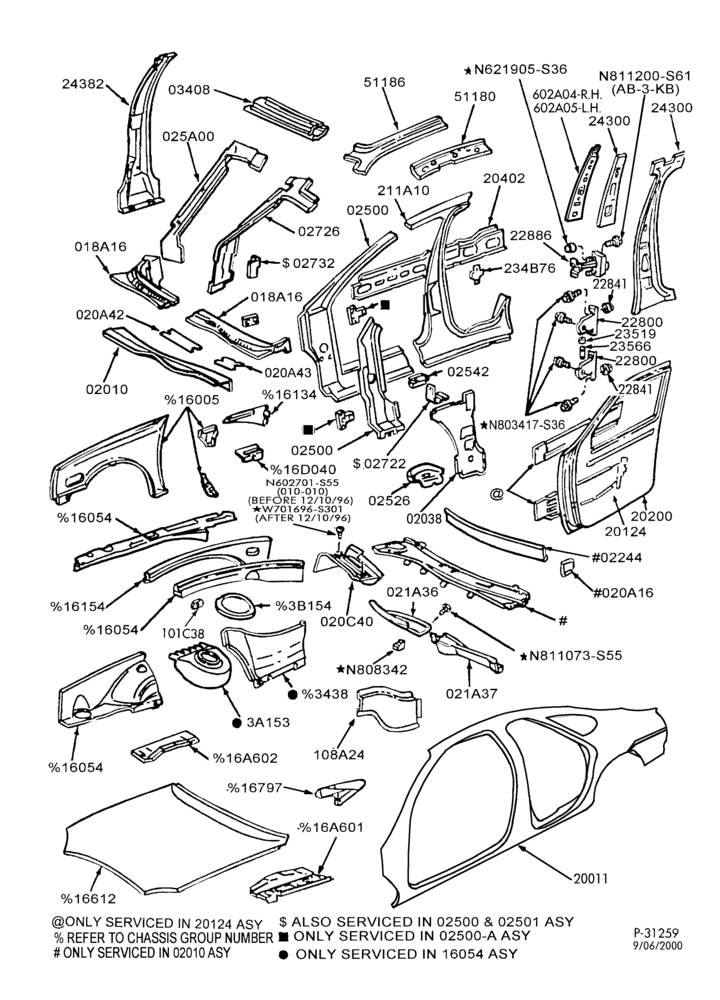 Схема SHEET METAL-54 & 74 - upper front