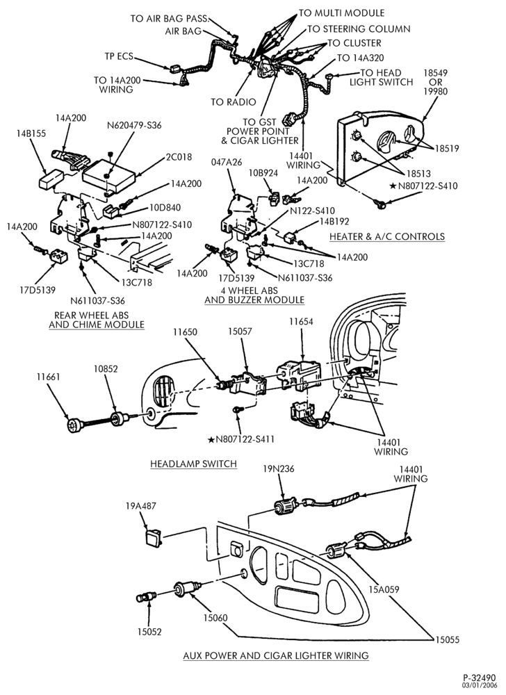 Схема ELECTRICAL SYSTEMS-Wiring system - instrument panel & related parts-E150/450
