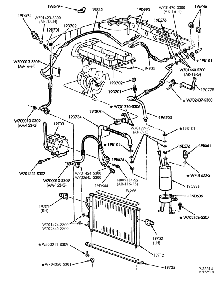 Схема AIR CONDITIONER-Condenser & dehydrator - 4 cyl. 2.0L