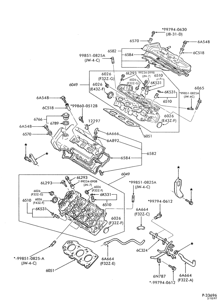 Схема 6 CYL. 2.5L - DOHC-Valve covers & related parts
