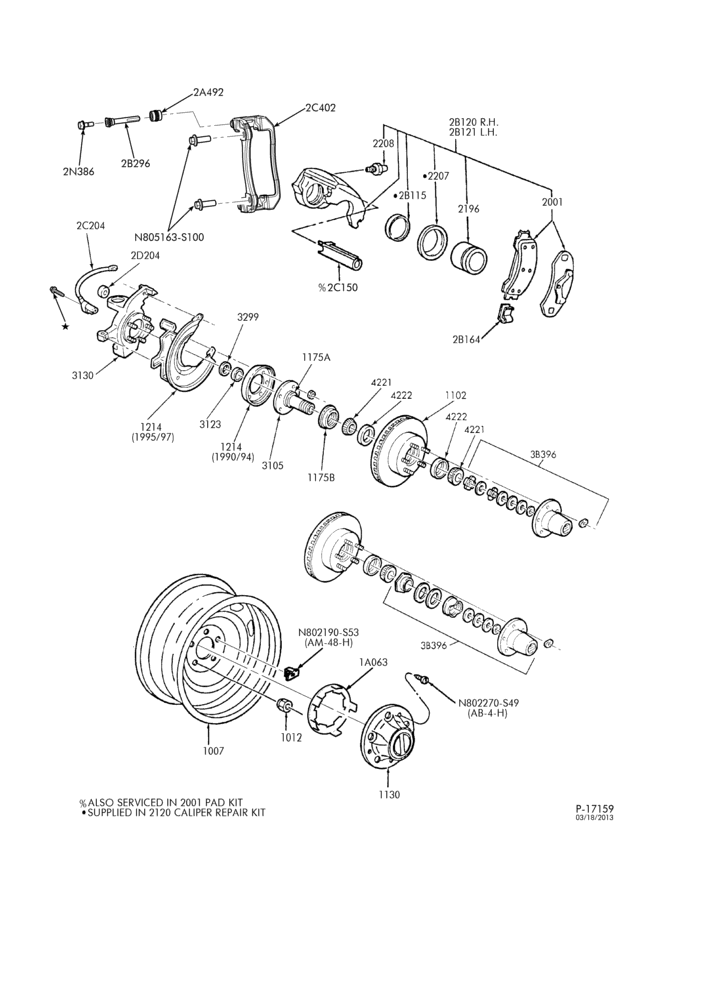 Схема BRAKES-Brake assy. - disc front - single piston-R