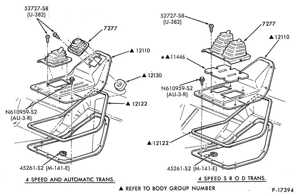 Схема GEARSHIFT MECHANISM-Gearshift boots & cover plates - 4x4-U150