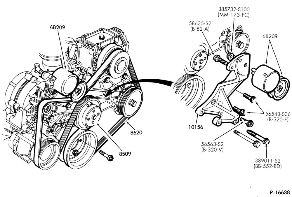 Схема Радиатор, GRILL AND COOLING-BELT TENSIONER- 8 cyl. 255