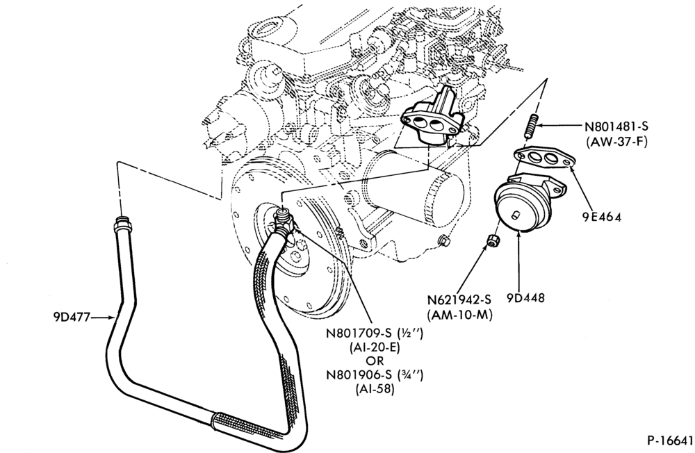 Схема 4 CYL. 1.9L (116 C.I.D.)-recirculation (E.G.R.)- tube installation - exc. E.F.I.