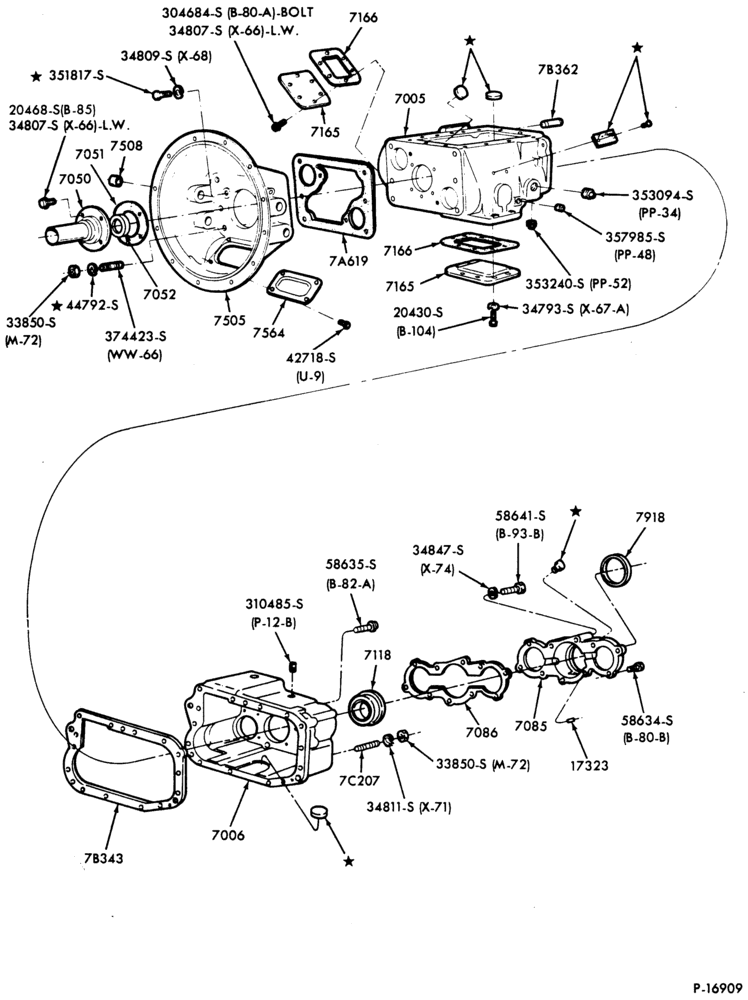 Схема INTERNAL PARTS-10 speed - Fuller RT6610 - case - Page A-FT800/900