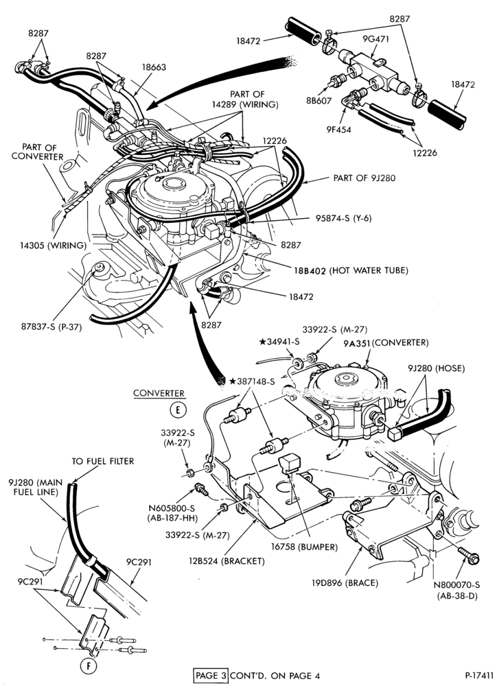 Схема 4 CYL. 2.3L (140 C.I.D.)-Liquid propane gas (LPG)- gas converter