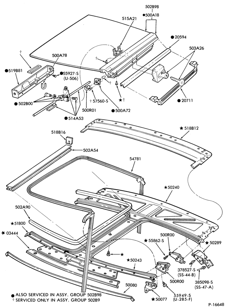 Схема LIFT/TAILGATE, LUGGAGE & BACK WINDOW-T-roof
