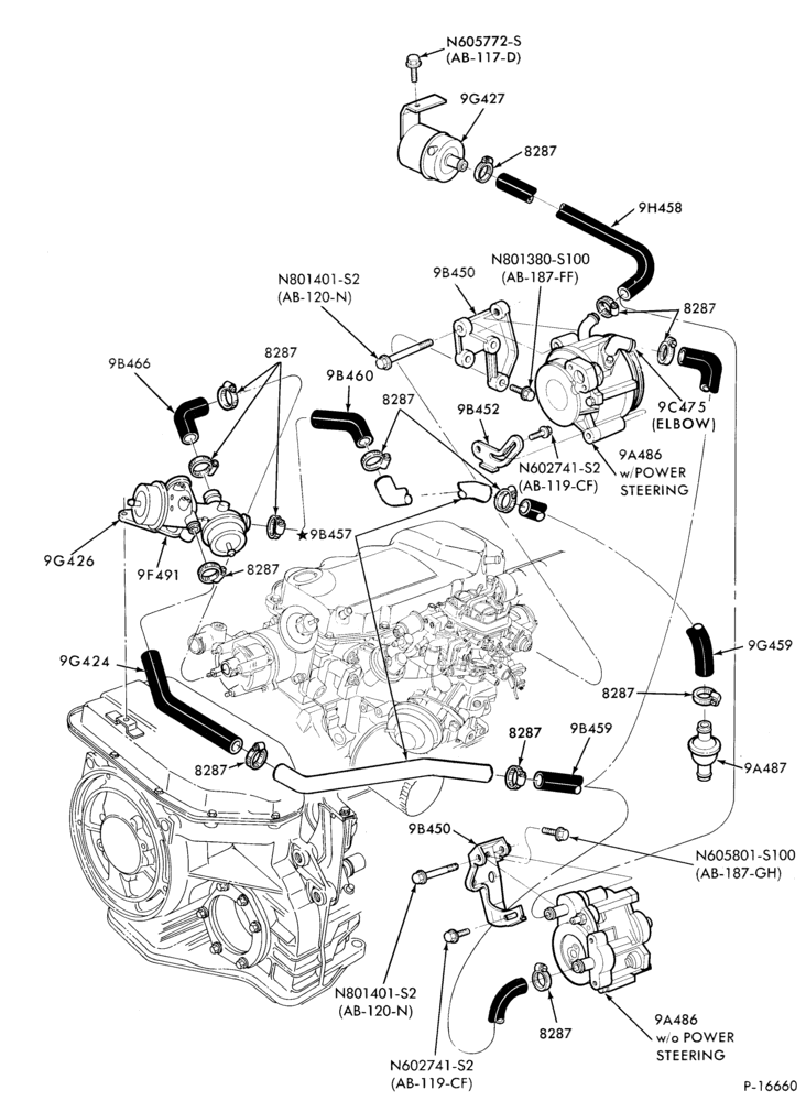 Схема 4 CYL. 1.6L (98 C.I.D.)-valve - w/auto. trans. - exc. TC