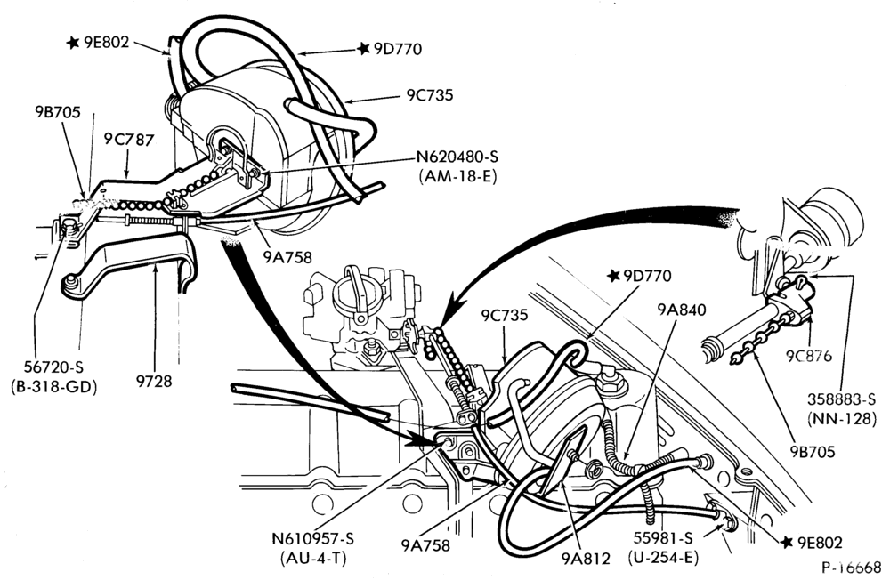 Схема 6 CYL. 3.3L (200 C.I.D.)-Speed control and related parts - engine compartment
