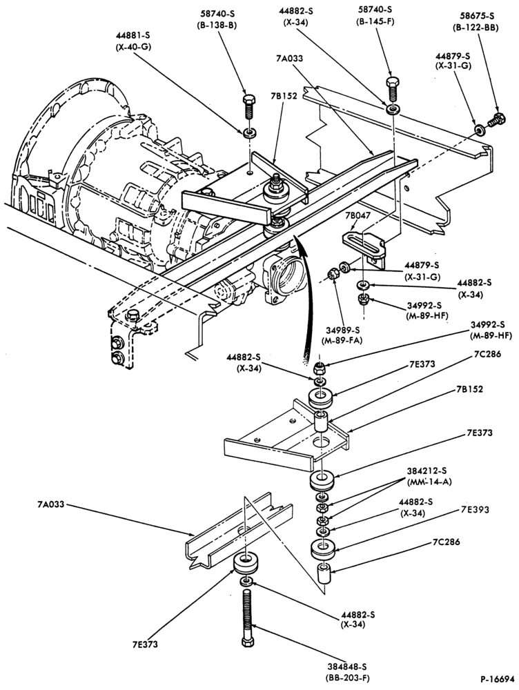 Схема SUPPORTS-(1987/)- MT 653- MT 653-8 cyl. 501 (990) Detroit diesel-C-CT800