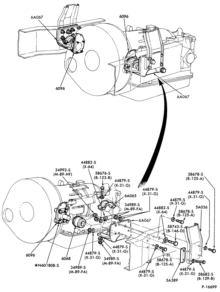 Схема 8 CYL. 8.2L (501 C.I.D.) DIESEL DETROIT 990-(rear) C-CT800-auto. trans.