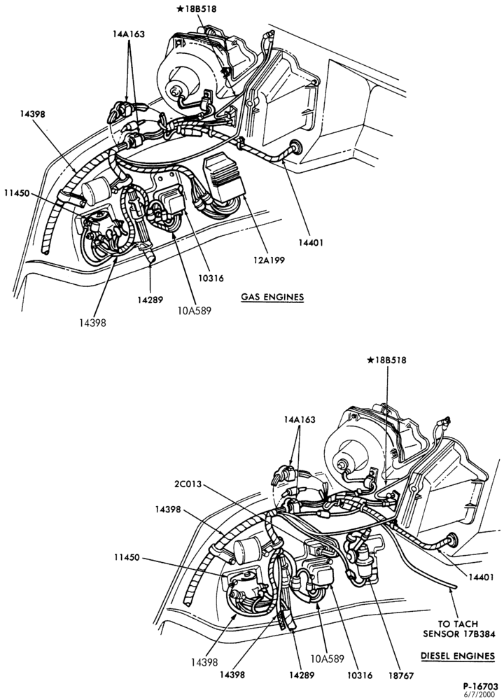 Схема ELECTRICAL SYSTEMS-Fender apron wiring - right hand-B600/700