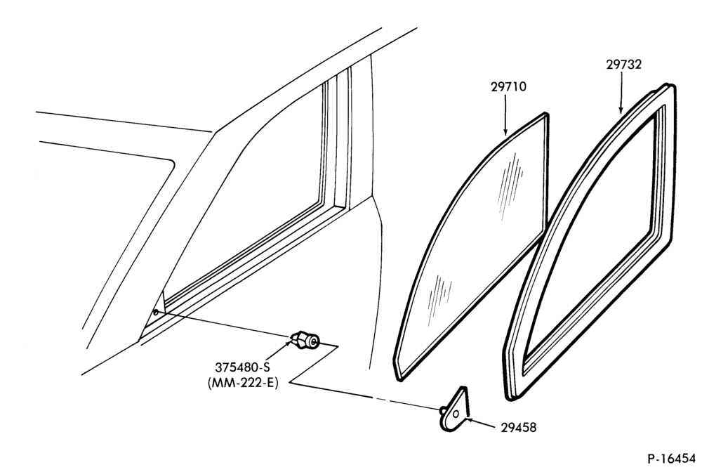 Схема BODY SIDES AND QUARTER-Window parts  - stationary- body type 61