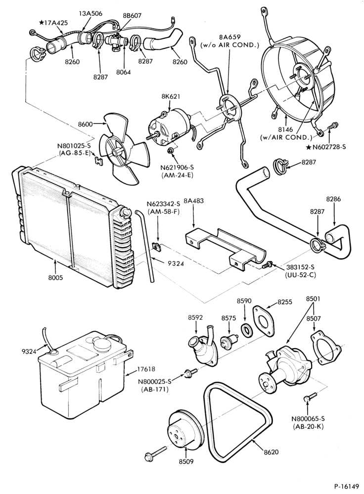 Схема Радиатор, GRILL AND COOLING-COOLING SYSTEM- 4 cyl. 140 (2300cc)-Turbo