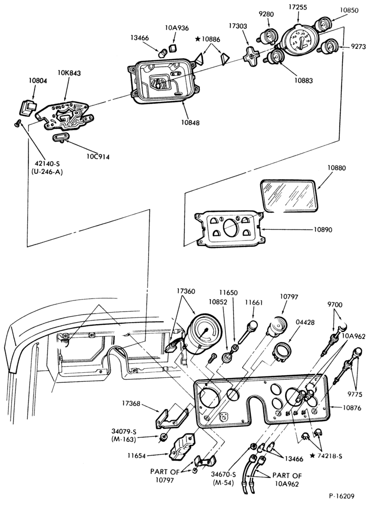 Схема INSTRUMENT CLUSTERS-Instrument cluster and related parts-B-F600/900 (84)