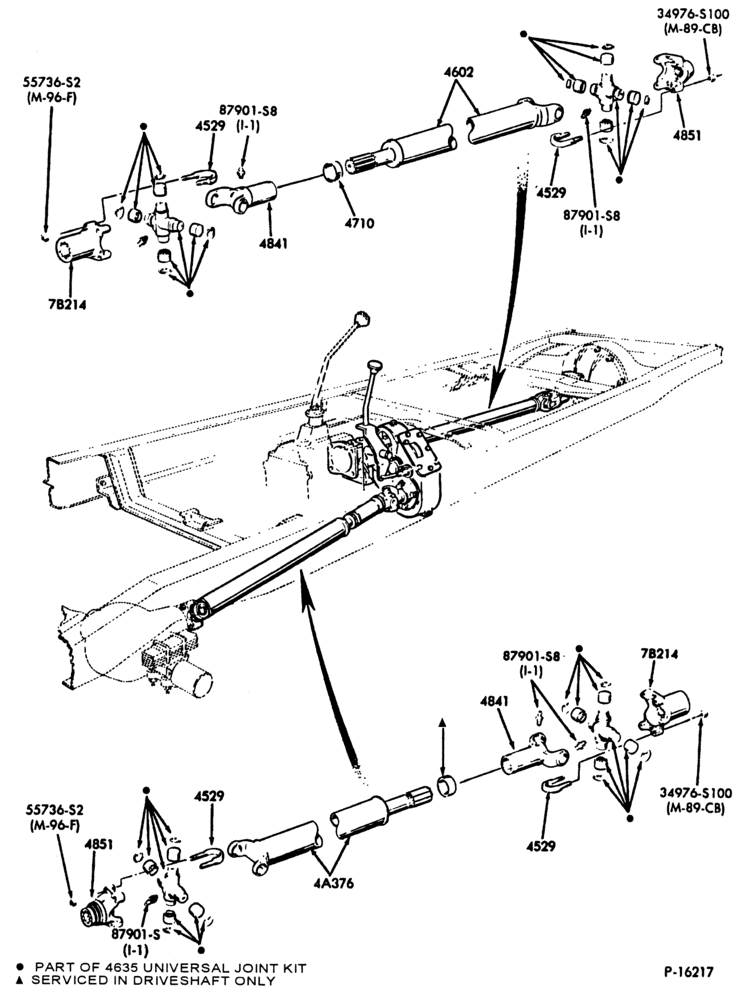 Схема DRIVESHAFT-DRIVESHAFT- single cardan-U150