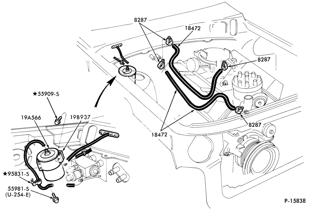 Схема AIR CONDITIONER-Heater hose installation