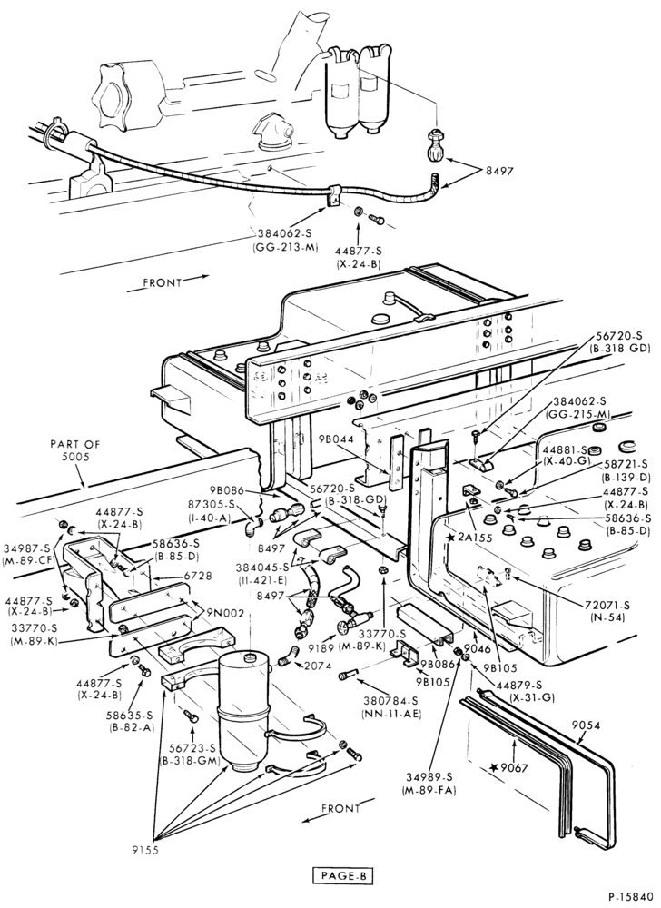 Схема 8 CYL. 5.0L (302 C.I.D.)-Accelerator linkage- w/A.O.T.