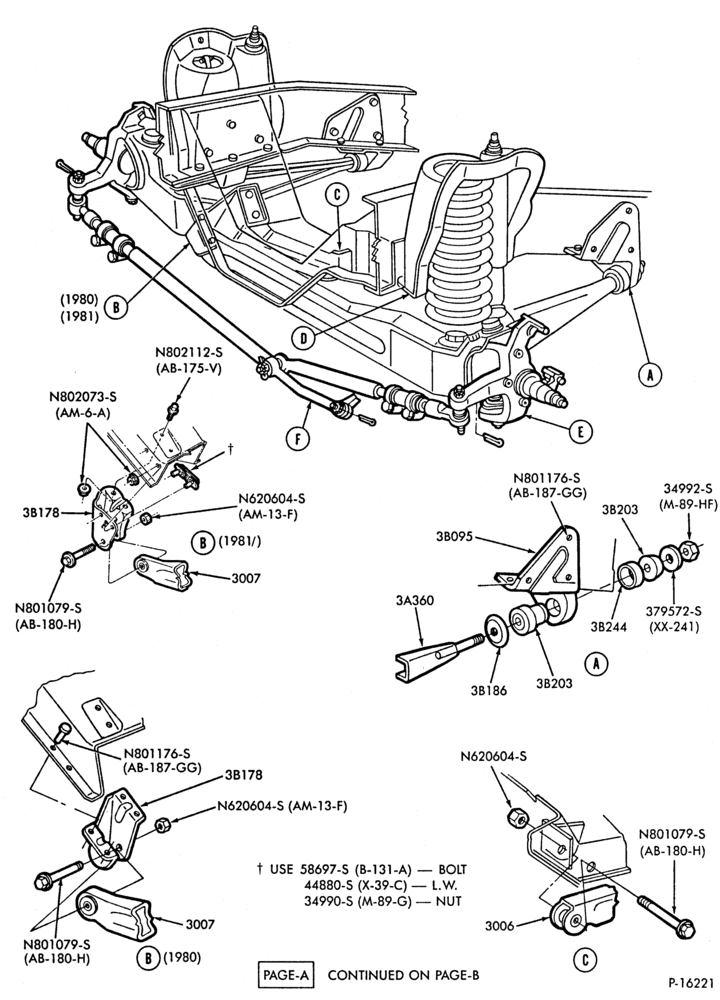 Схема FRONT SUSPENSION-(1981/86) - single shock - All - Page A-F100/150-2/W/D
