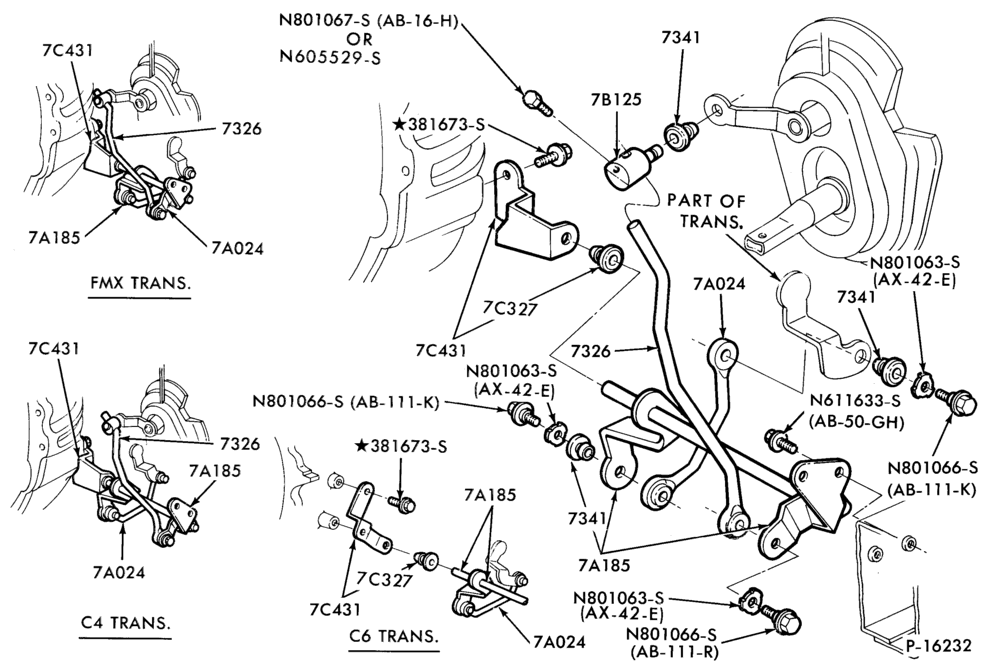 Схема C/M TYPE - EXTERNAL PARTS-EXTERNAL PARTS - transmission shift controls-A,MA