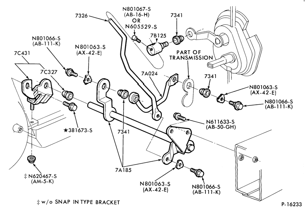 Схема AOT TYPE - EXTERNAL PARTS-- transmission shift controls-A,MA,D,K