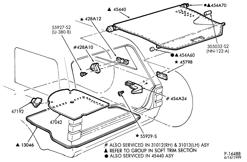 Схема SOFT, INTERIOR TRIM-Luggage compartment trim - body type 74