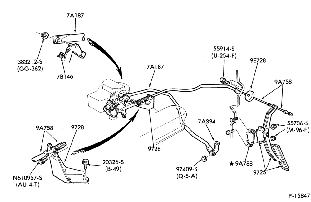 Схема 6 CYL. 3.8L (230 C.I.D.)-Accelerator linkage - w/C5
