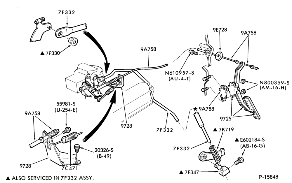 Схема 8 CYL. 5.0L (302 C.I.D.)-Accelerator linkage