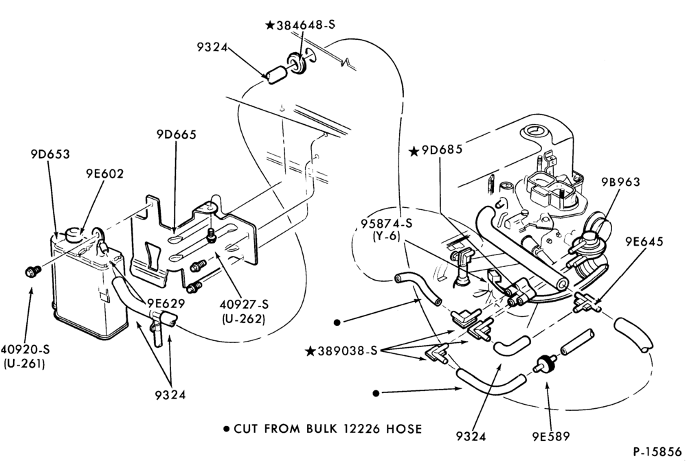 Схема 4 CYL. 2.3L (140 C.I.D.)-Fuel vapor canister and related parts