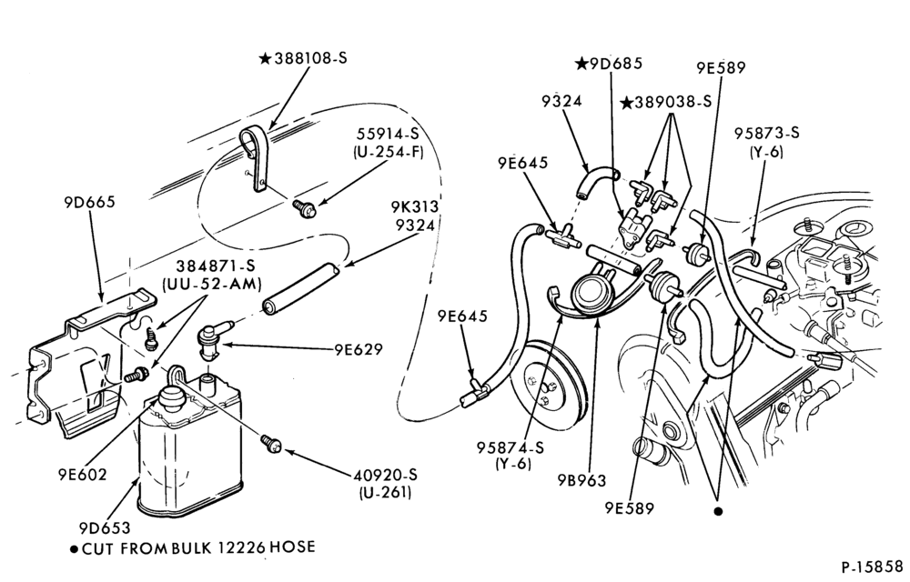 Схема 4 CYL. 2.3L (140 C.I.D.) - TC (TURBO)-Fuel vapor canister and related parts
