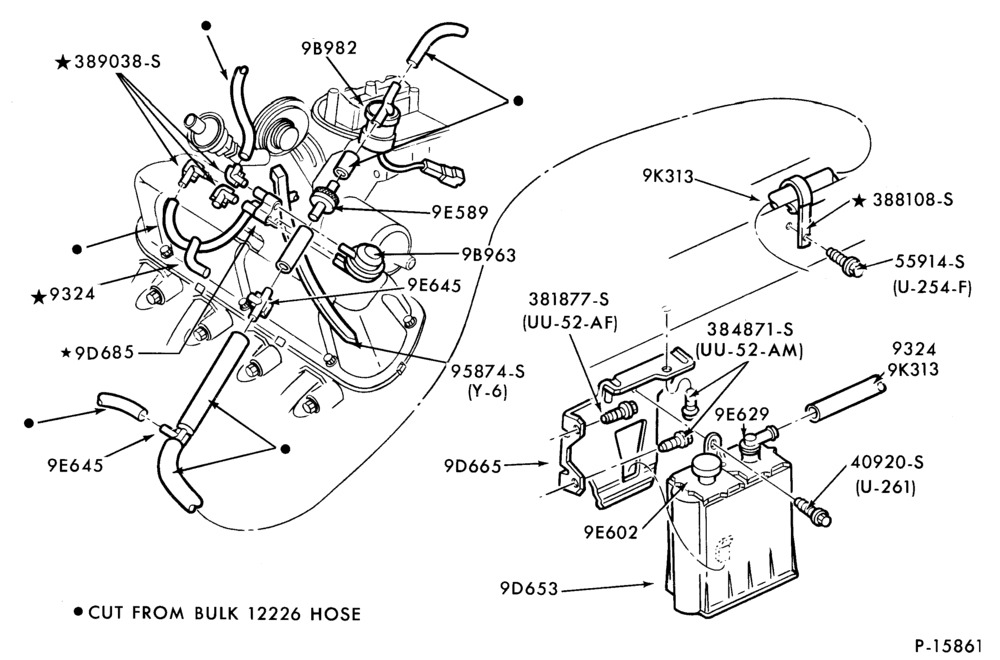 Схема 8 CYL. 4.2L (255 C.I.D.)-Fuel vapor canister and related parts