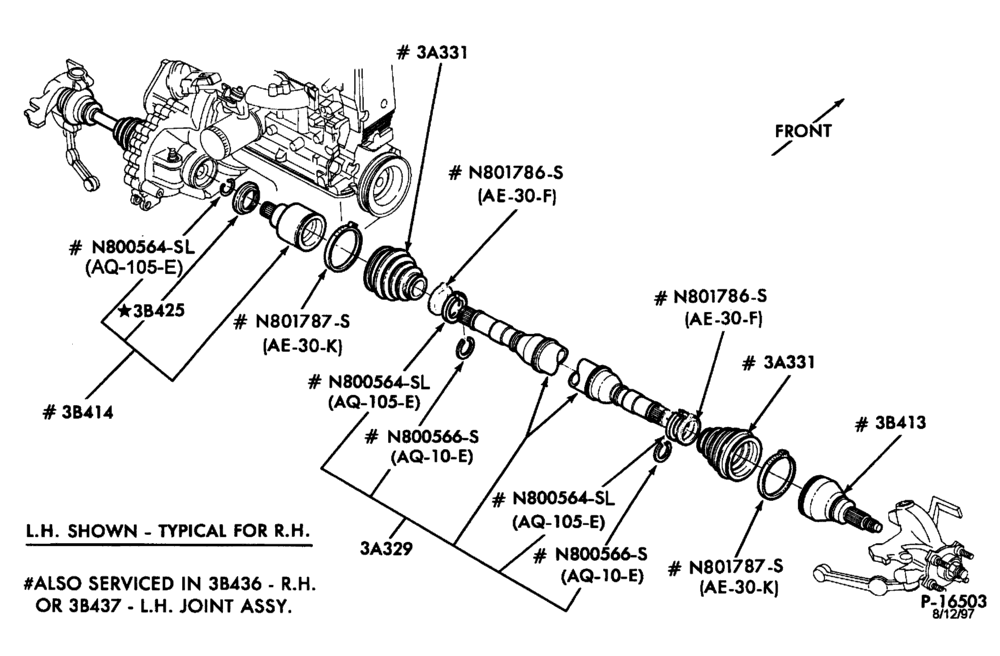 Схема FRONT SUSPENSION-Front driving axles