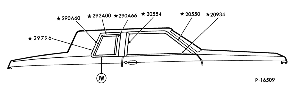 Схема WINDOW AND BELT - BODY TYPE 66