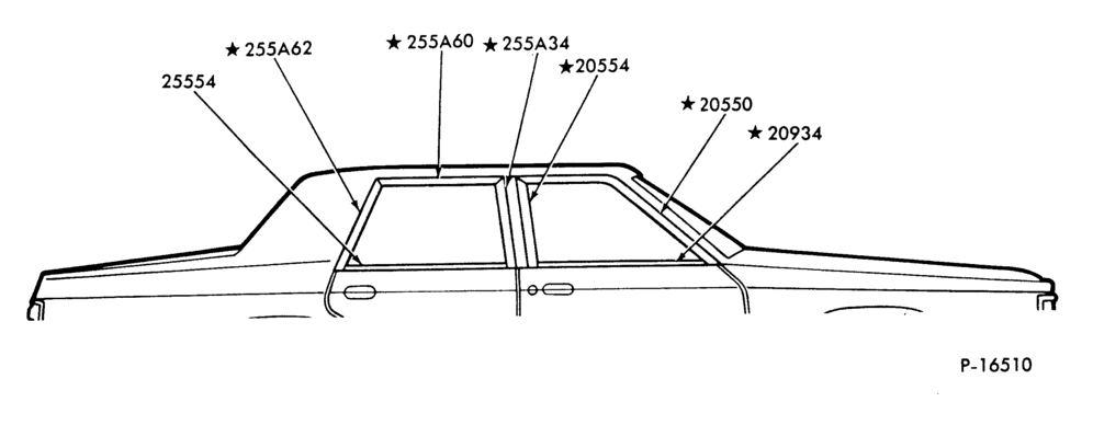 Схема WINDOW AND BELT - BODY TYPE 54