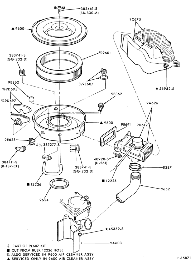 Схема 6 CYL. 4.1L (250 C.I.D.)-Air cleaner